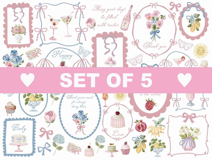 【5枚SET】ハンドペイントフレーム (1枚あたり1500円)A4