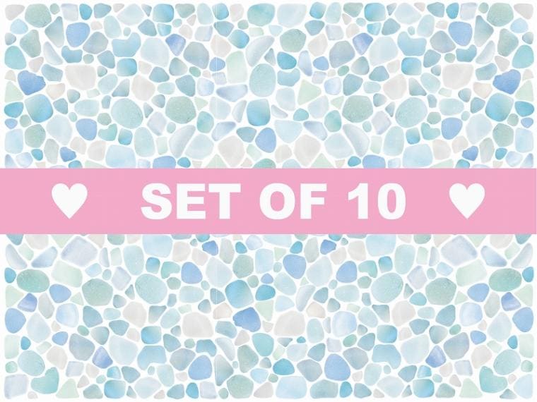 【10枚SET】ガラス用シーグラスブルー (1枚あたり1300円)A4