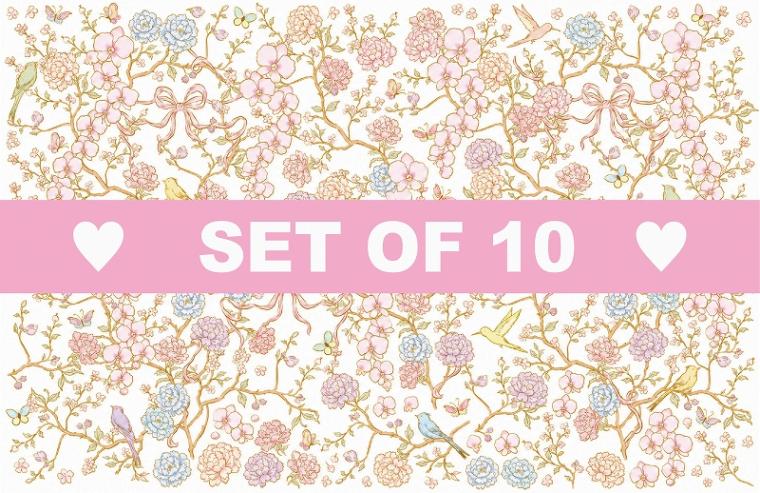 【10枚SET】Anniversaryシノワズリーフローラル (1枚あたり1800円)A3