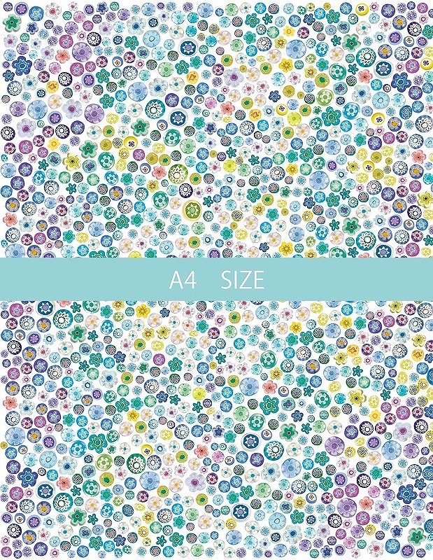 CUTガラス用ミルフィオーリブルーA4