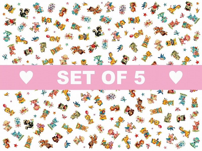 【5枚SET】ガラス用ミニヴィンテージ (1枚あたり1500円)A4