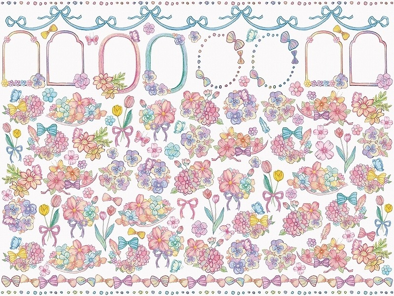 ガラス用ロマンチックフラワー A4