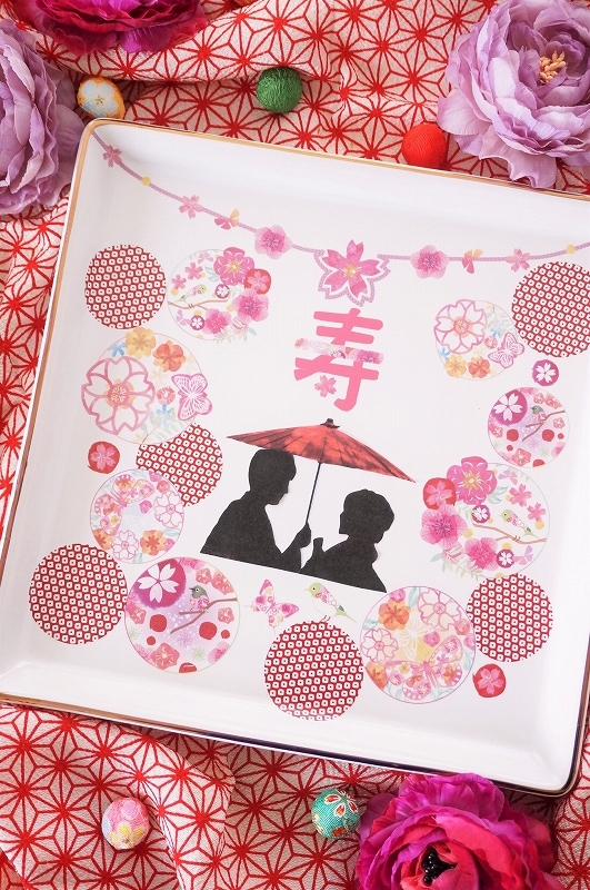 和柄ひし形赤A4