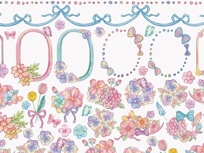 【10枚SET】ガラス用ロマンチックフラワー (1枚あたり1300円)A4