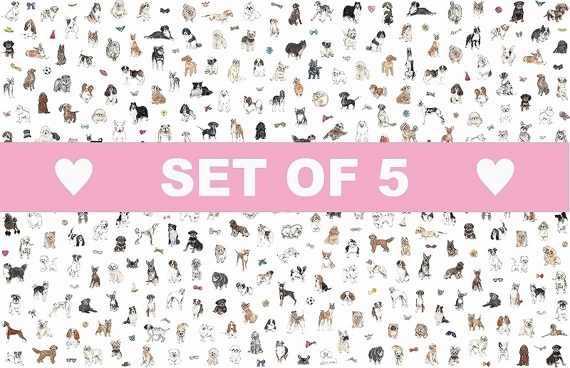 【5枚SET】ガラス用ドッグコレクションS (1枚あたり1900円)A3