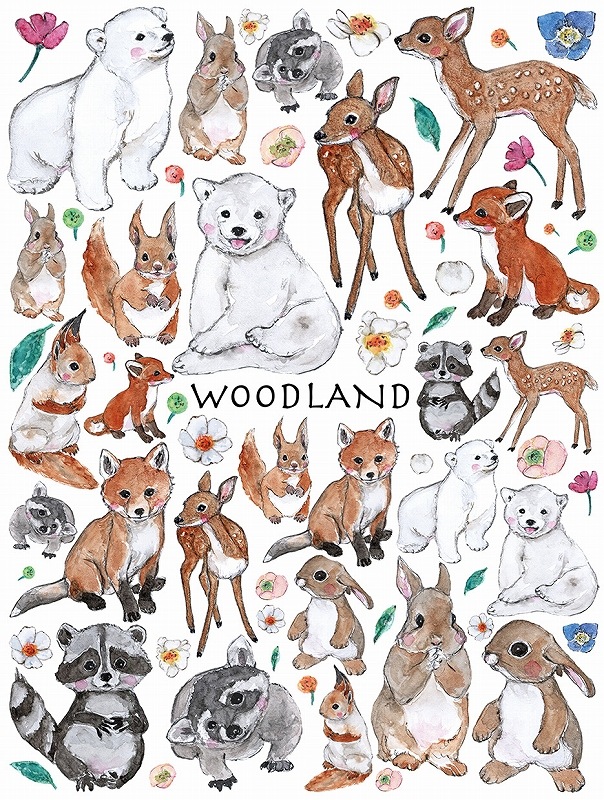 森の動物 はがきサイズ