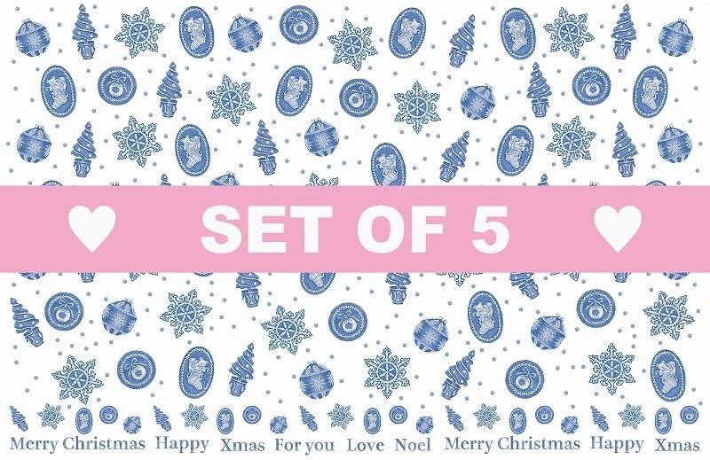 【5枚SET】クリスマスオーナメント ロイヤルブルー(1枚あたり1450円)A3