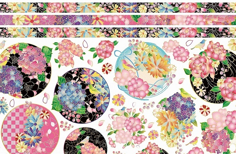 【5枚SET】和柄あじさい (1枚あたり1800円)A3