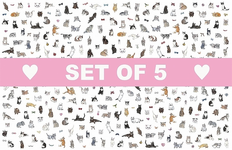 【5枚SET】ガラス用キャットコレクションS (1枚あたり1900円)A3