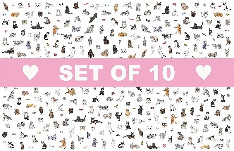 【10枚SET】ガラス用キャットコレクションS (1枚あたり1800円)A3