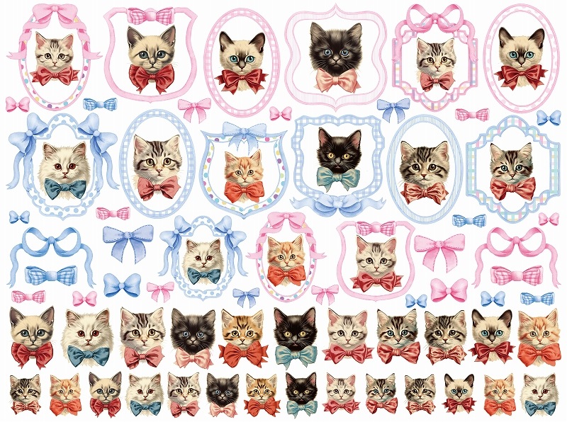 【5枚SET】キャットリボン (1枚あたり1500円)A4