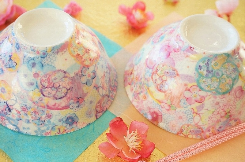 和柄花ちりめんブルー A3