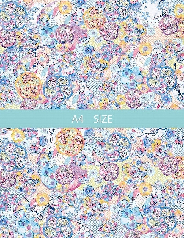 花のパステル画 A4サイズ 可愛い花柄のクリアフェイル A4サイズ ポリプロピレン