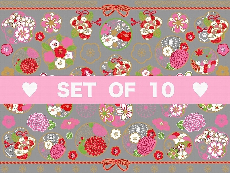 【10枚SET】ガラス用和柄花紋 (1枚あたり1300円)A4