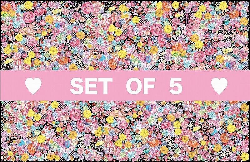 【5枚SET】和柄プチロマンチックレトロブラック(1枚あたり1900円)A3