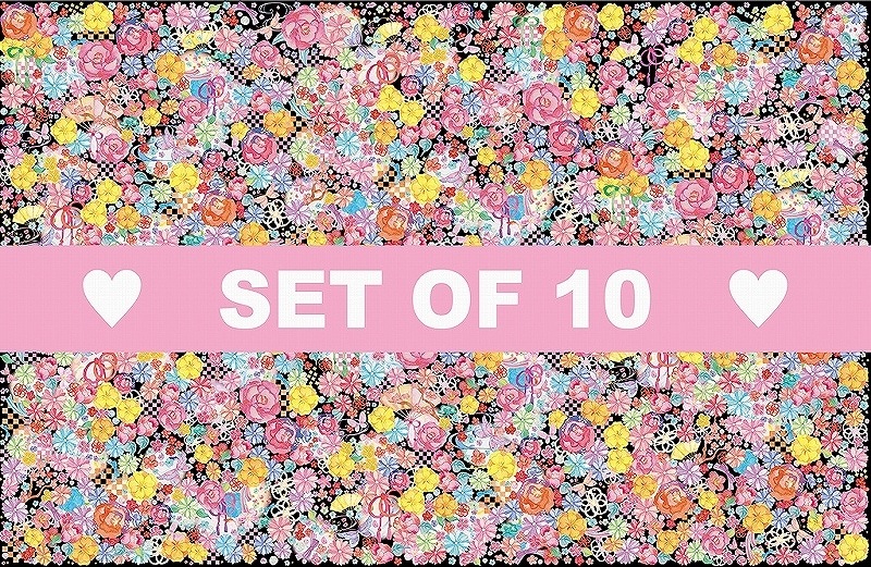 【10枚SET】和柄プチロマンチックレトロブラック(1枚あたり1800円)A3