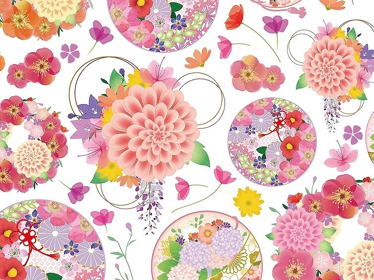【5枚SET】ガラス用和柄押し花 (1枚あたり1500円)A4