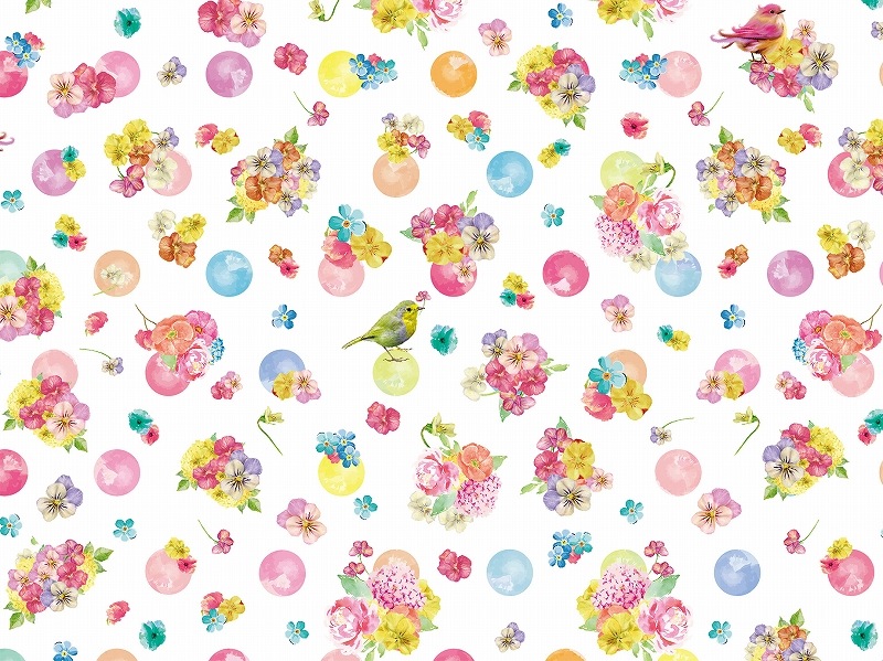 【10枚SET】ドットフラワーバード(1枚あたり1800円)A3