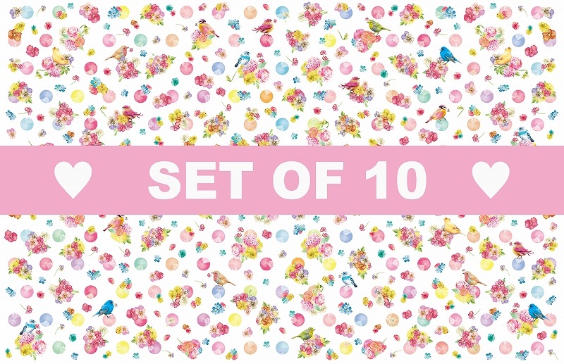 【10枚SET】ドットフラワーバード(1枚あたり1800円)A3