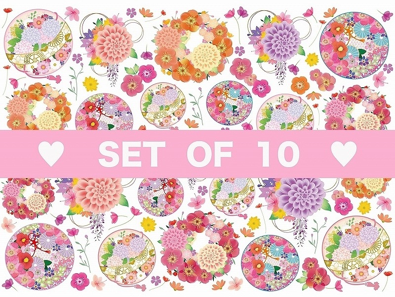 【10枚SET】ガラス用和柄押し花 (1枚あたり1300円)A4