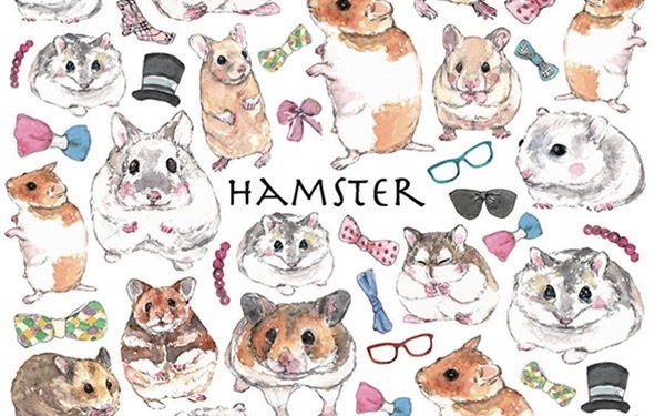 ガラス用ハムスター はがきサイズ