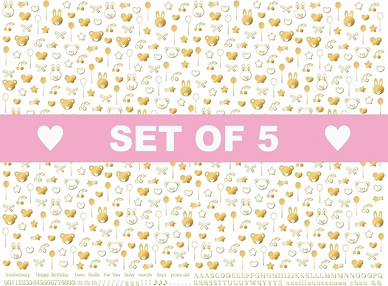 【5枚SET】テディ―ベア＆バニーゴールドS (1枚あたり1500円)A4