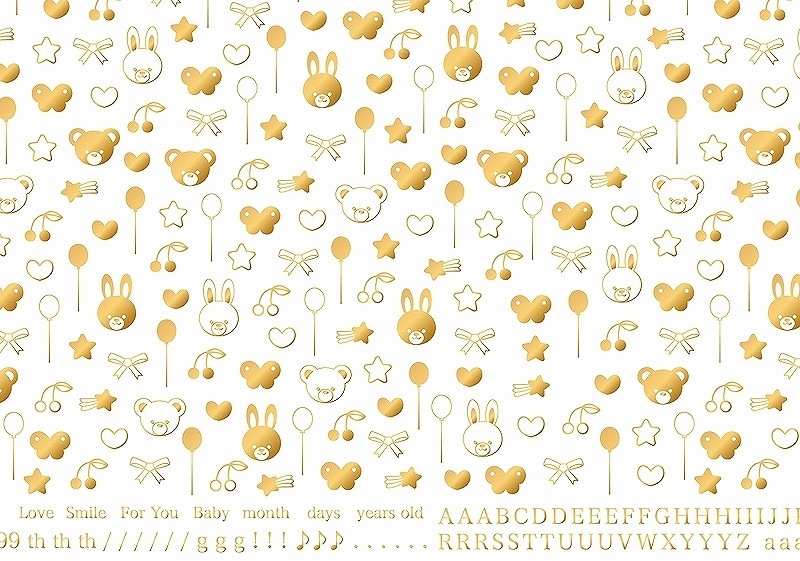 【5枚SET】テディ―ベア＆バニーゴールドS (1枚あたり1500円)A4