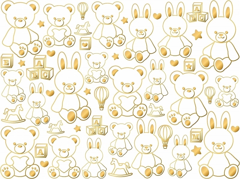 テディ―ベア＆バニーゴールド A4