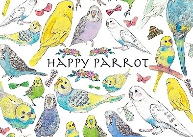 ガラス用セキセイインコ はがきサイズ