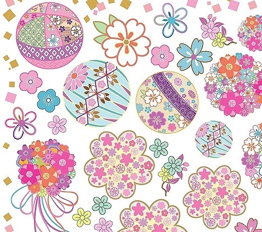 【5枚SET】和柄ブーケ(1枚あたり1900円)A3