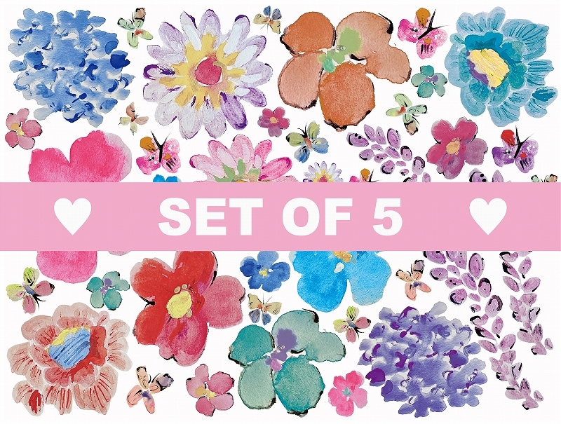 【5枚SET】和柄大輪花(1枚あたり1500円)A4