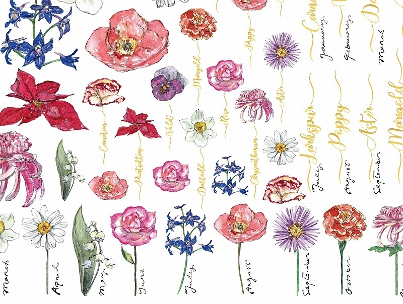 本金バースデーフラワーA4