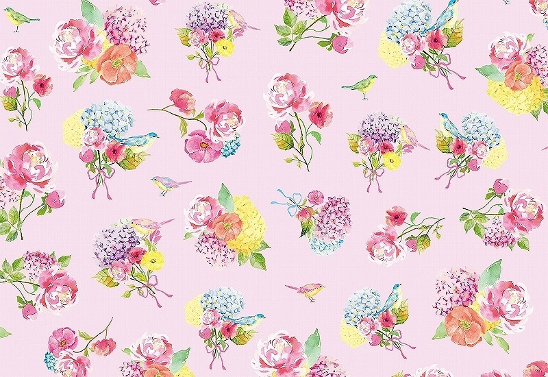 【5枚SET】リボンフラワーピンク(1枚あたり1900円)A3