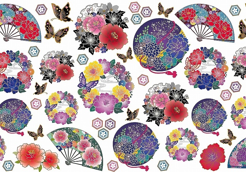 【5枚SET】和柄扇(1枚あたり1900円)A3