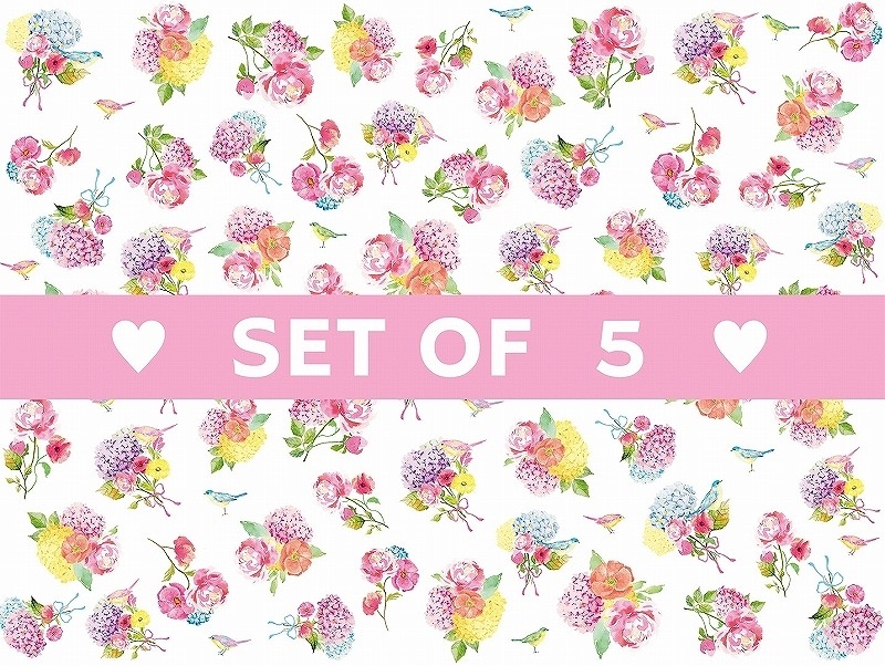 【5枚SET】ガラス用リボンフラワー (1枚あたり1500円)A4