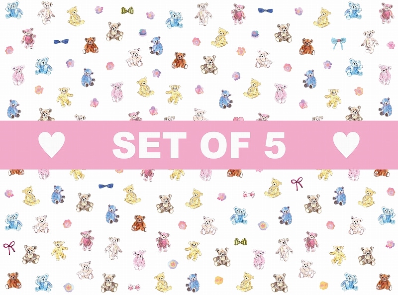 【5枚SET】ミニハッピーベアー (1枚あたり1500円)A4