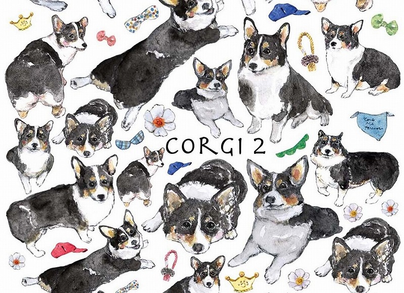 コーギー2 はがきサイズ