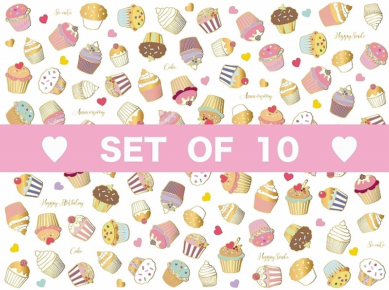 【10枚SET】カップケーキコレクション (1枚あたり1300円)A4