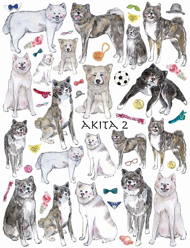 秋田犬2 はがきサイズ