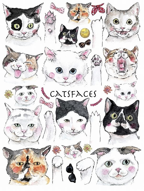 ガラス用キャットフェイス はがきサイズ