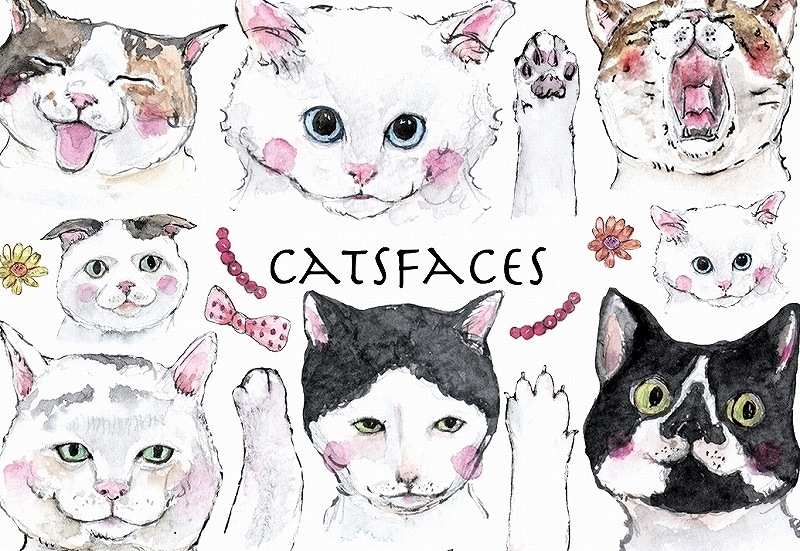 ガラス用キャットフェイス はがきサイズ