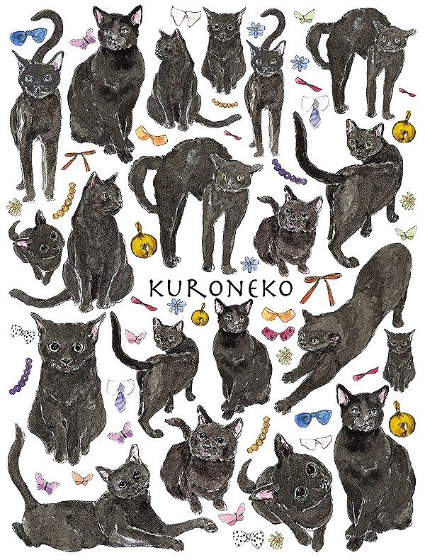 黒猫 はがきサイズ