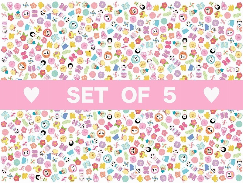 【5枚SET】豆こけし(1枚あたり1500円)A4