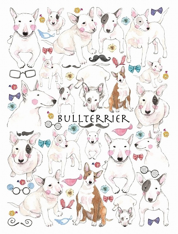 ガラス用ブルテリア はがきサイズ