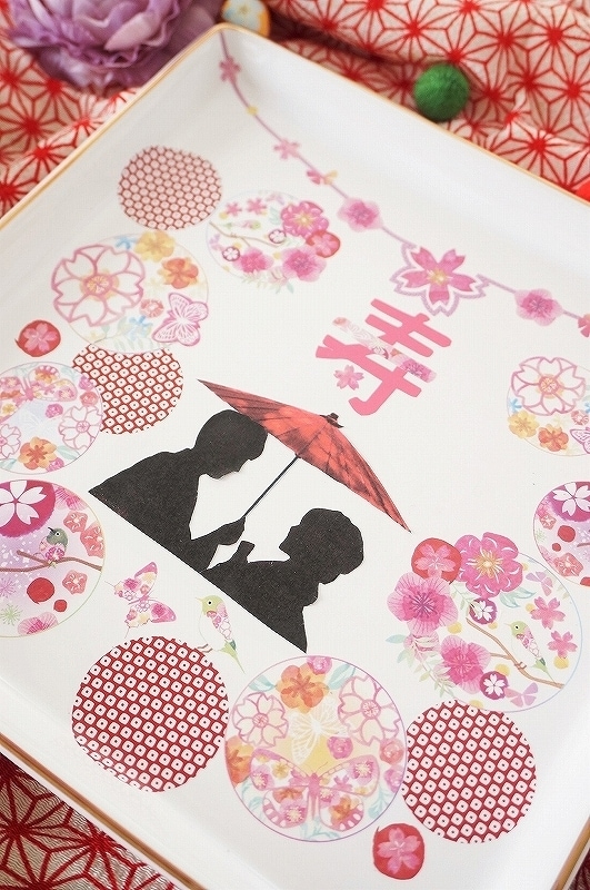 【5枚SET】和柄ハンコ鳥(1枚あたり1500円)A4