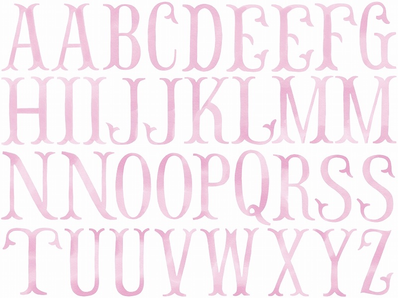 フィッシュテイルイニシャル ピンクM  A4