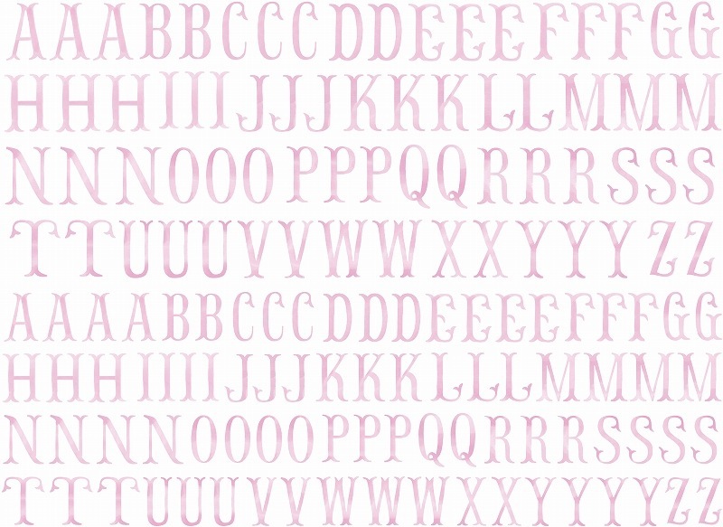 ガラス用フィッシュテイルイニシャル ピンクS  A4