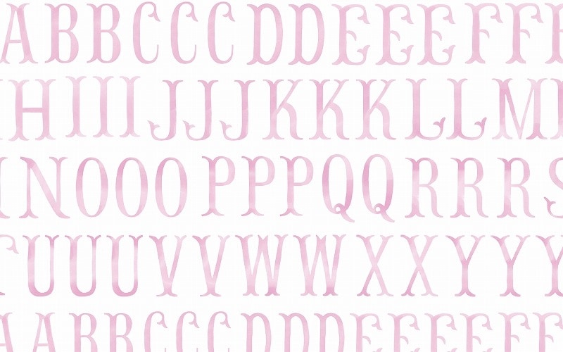 ガラス用フィッシュテイルイニシャル ピンクS  A4