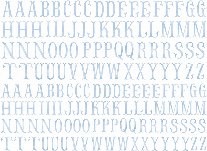 フィッシュテイルイニシャル ブルーS  A4