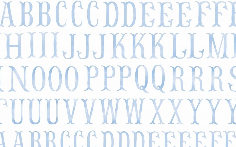 フィッシュテイルイニシャル ブルーS  A4